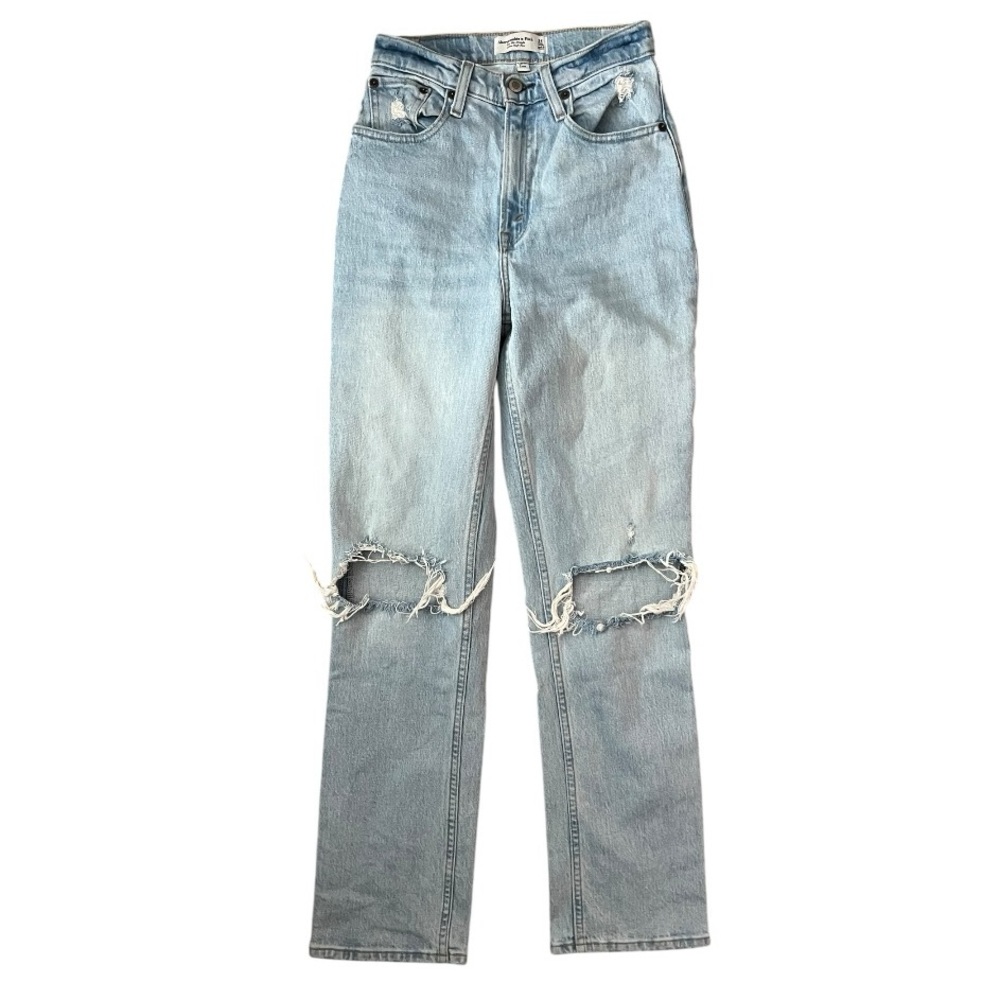 Abercrombie & Fitch The 90’s Straight Ultra High Rise Curve Love Size 24/00 - Picture 2 of 5